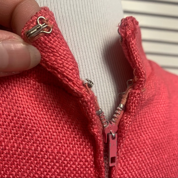 Hot Pink Vintage Dress with Mandarin Collar - Picture 6 of 8